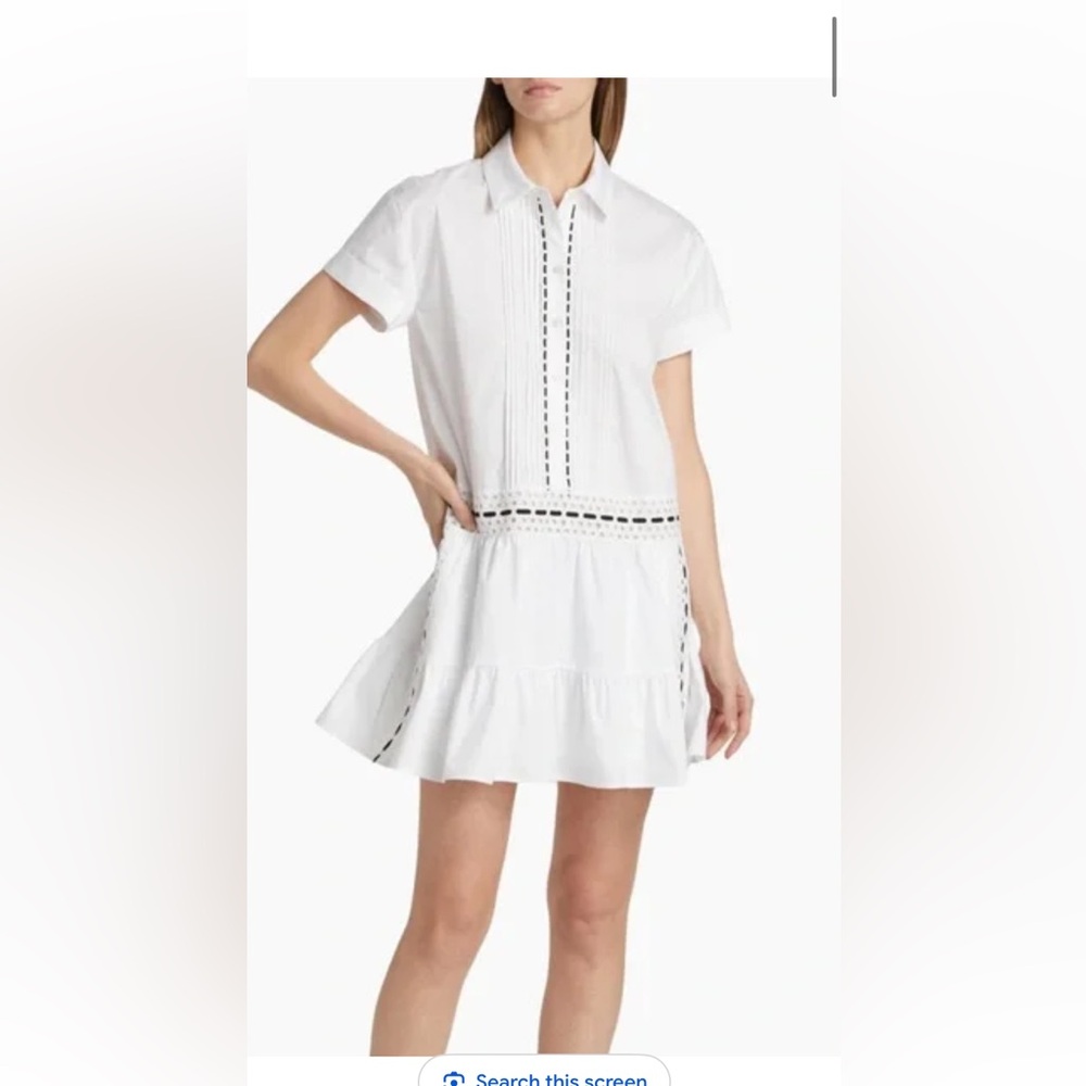 Tanya Taylor White and Black Contrast Garment